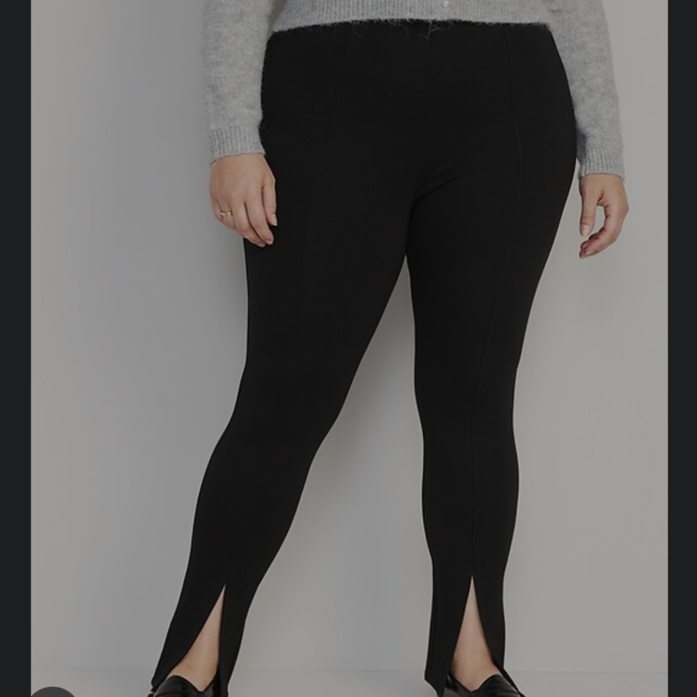 Women's Old Navy High waisted Stevie split front skinny pants, 2X, Black